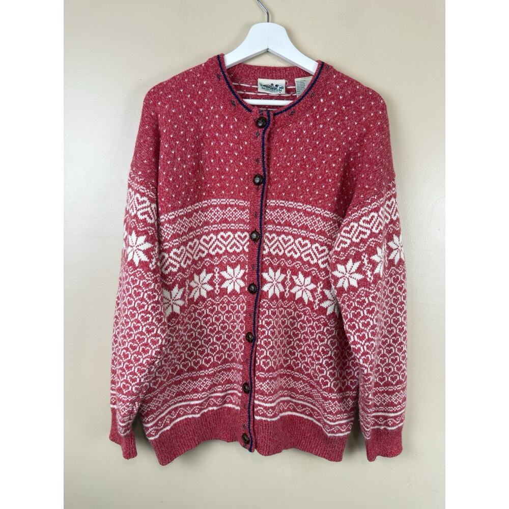 Vintage 1990 90s Northern Reflections Snowflake Women’s Cardigan Size XL